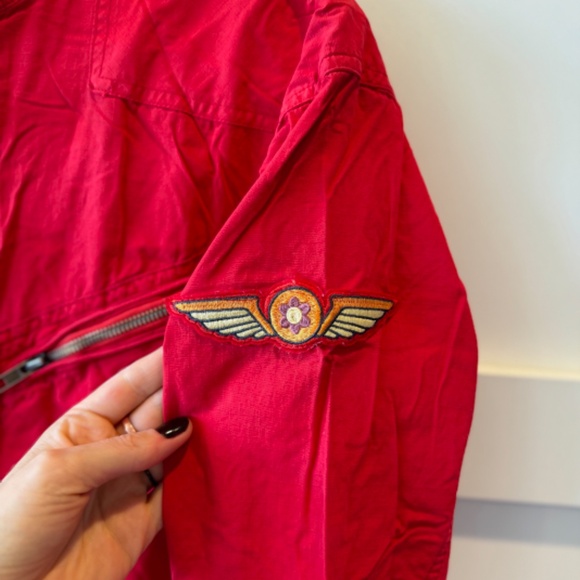 Free People Lena Flight Red Utility Jumpsuit sz Small - Picture 7 of 11